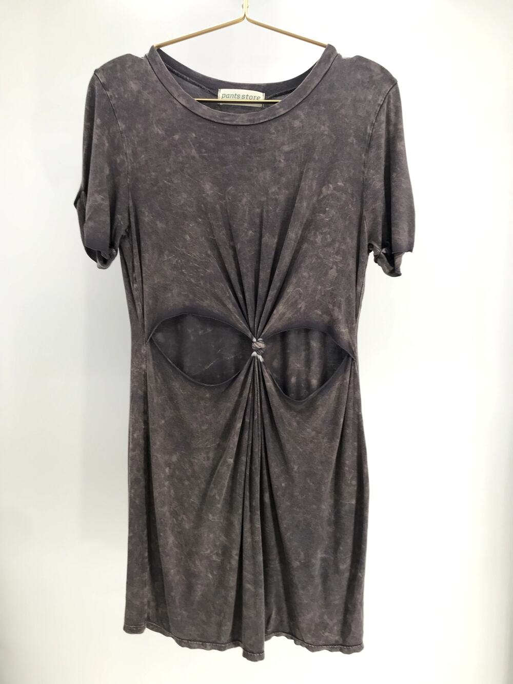 The Pants Store Boutique Tie Dye Knit Cut Out Mini T-Shirt Dress S